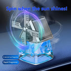 Sumoravibe - Deodorante per auto con aromaterapia rotante a energia solare Windmill