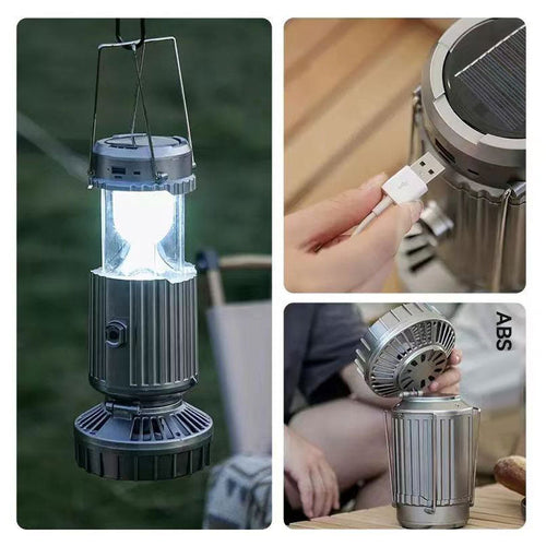 Sumoravibe - 2-in-1 Luce Solare da Avventura & Ventilatore Portatile