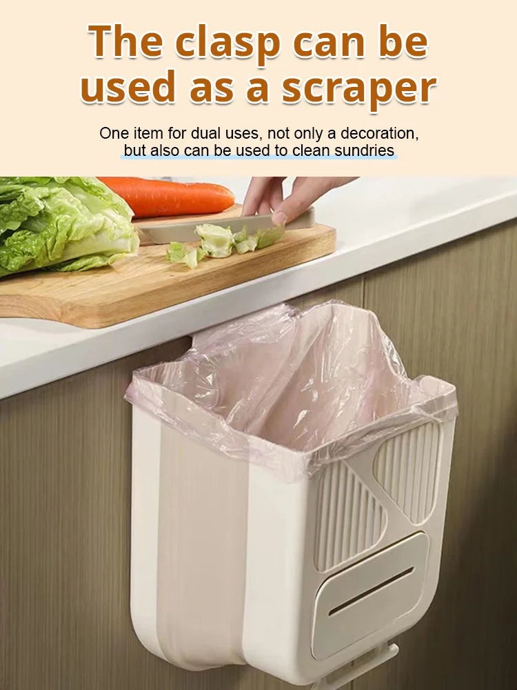 Sumoravibe - Pattumiera Sospesa Pieghevole Salvaspazio - Cestino da Appendere per Cucina, Anti-Perdita